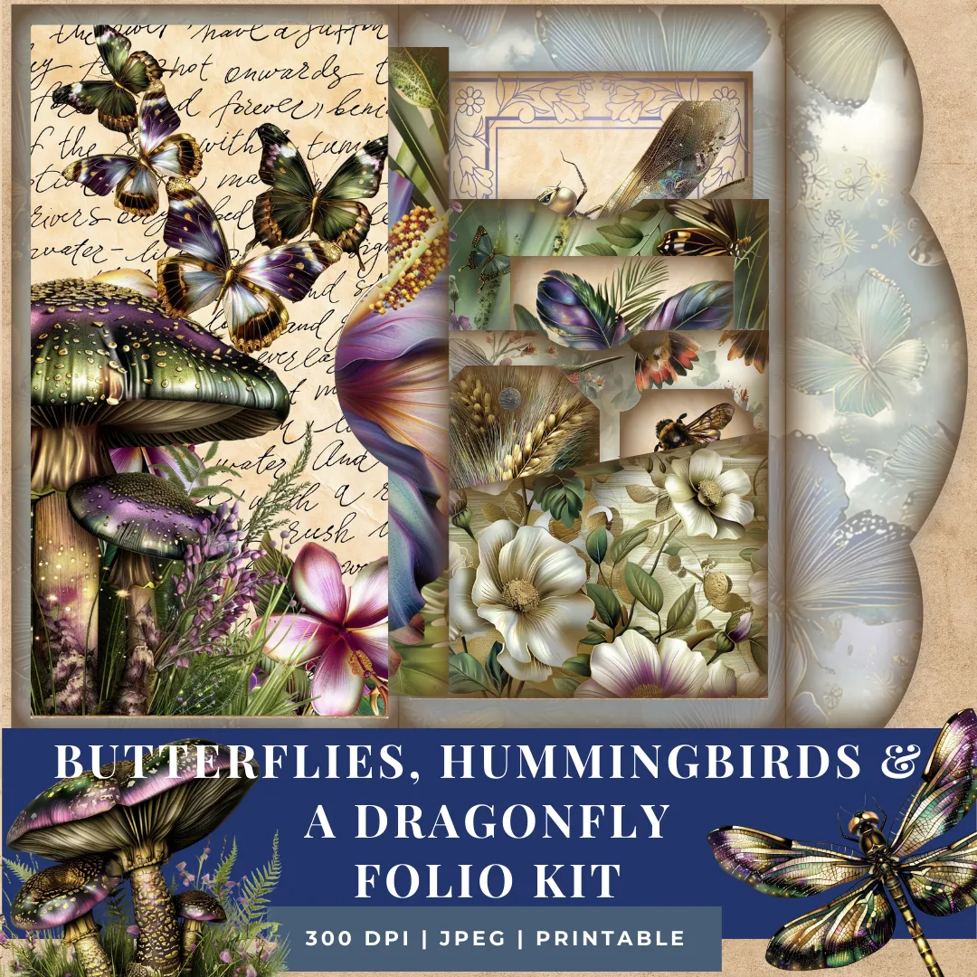 Butterflies, Hummingbirds & Dragonflies Folio Kit