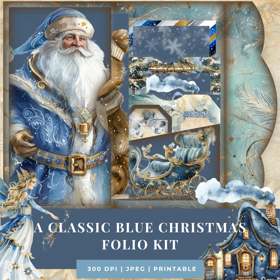 A Classic Blue Christmas Vertical Folio Kit