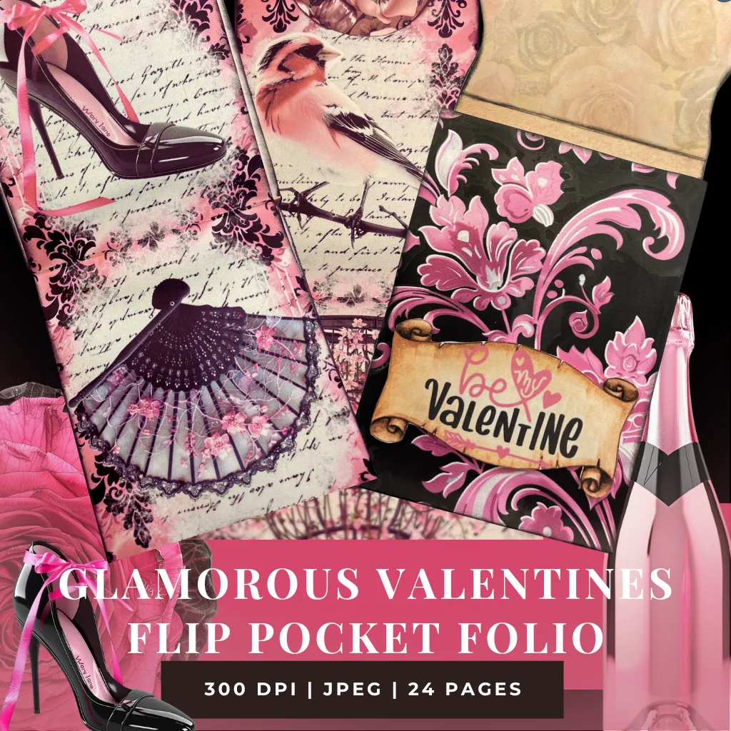 Glamorous Valentine Flip Pocket Folio