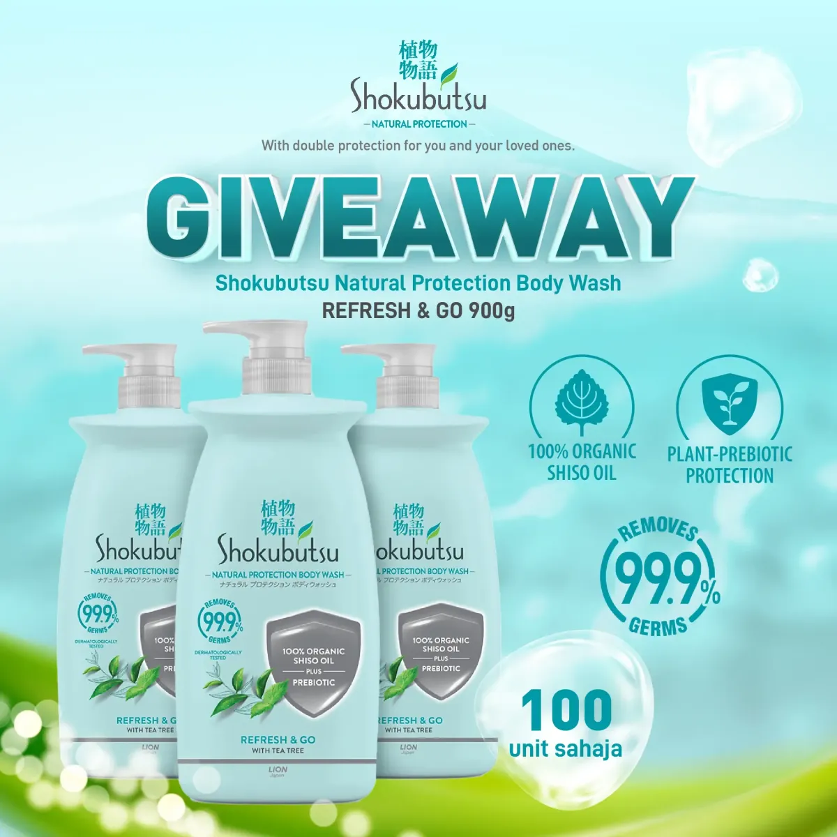 Shokubutsu Natural Protection 900g - Refresh Go