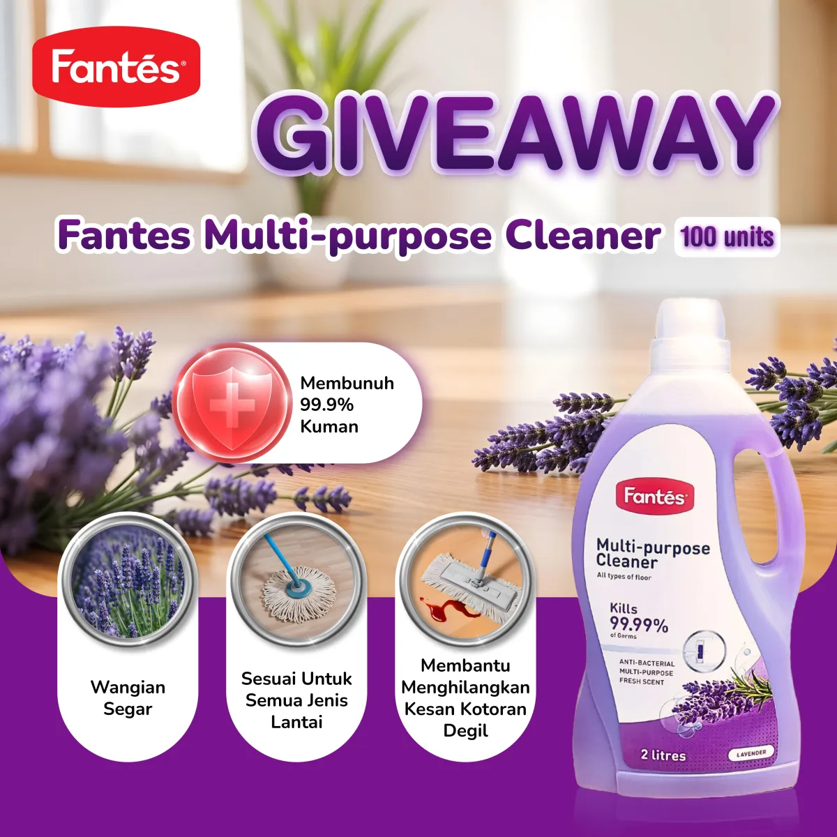 Fantes Multipurpose Cleaner 2L Lavender