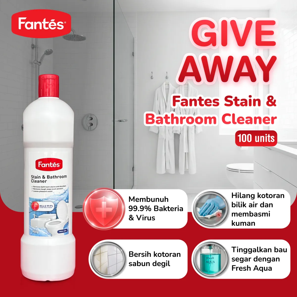 Fantes Stain & Bathroom Cleaner 900G