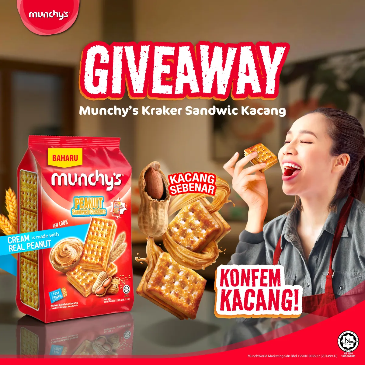 Munchy’s Peanut Sandwich Crackers (230g)