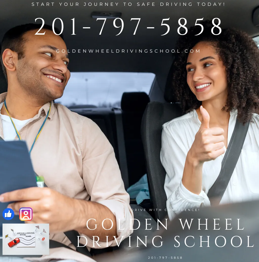 Promotional graphic for New Jersey's new driver law starting February 2025, highlighting the 50-hour supervised driving requirement, including 10 nighttime hours, aimed at enhancing road safety.