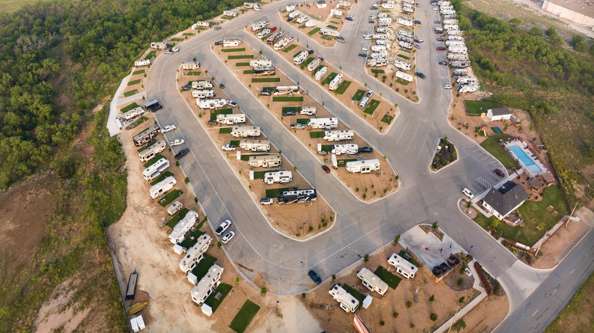 arial view of ridgeview rv resort in abilene TX
