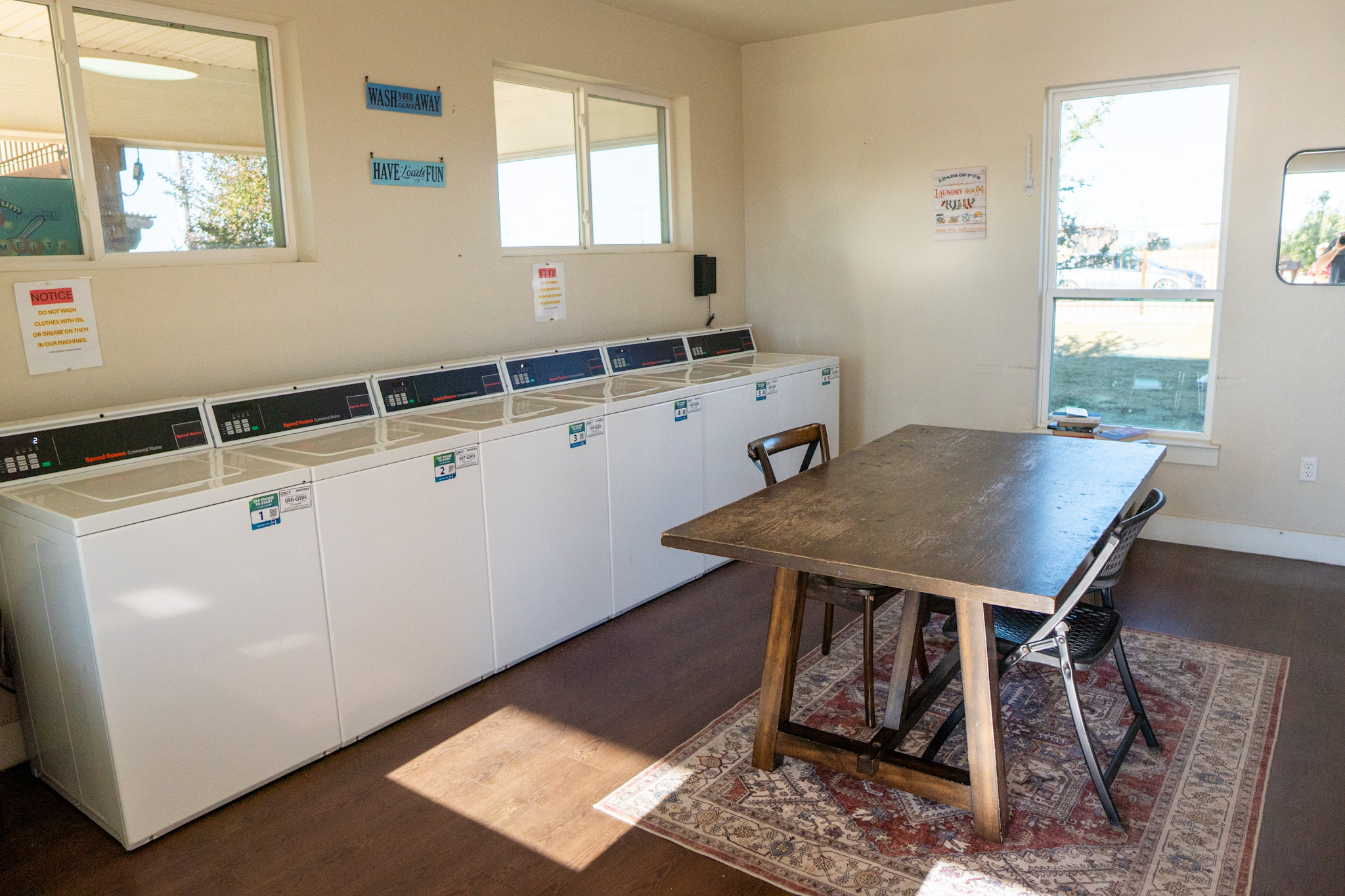 spacious and clean laundry facility at ridgeview rv resort in abilene tx