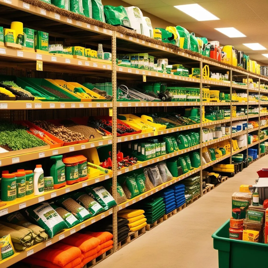 Picture of an supply shelf at an agricultural supply store