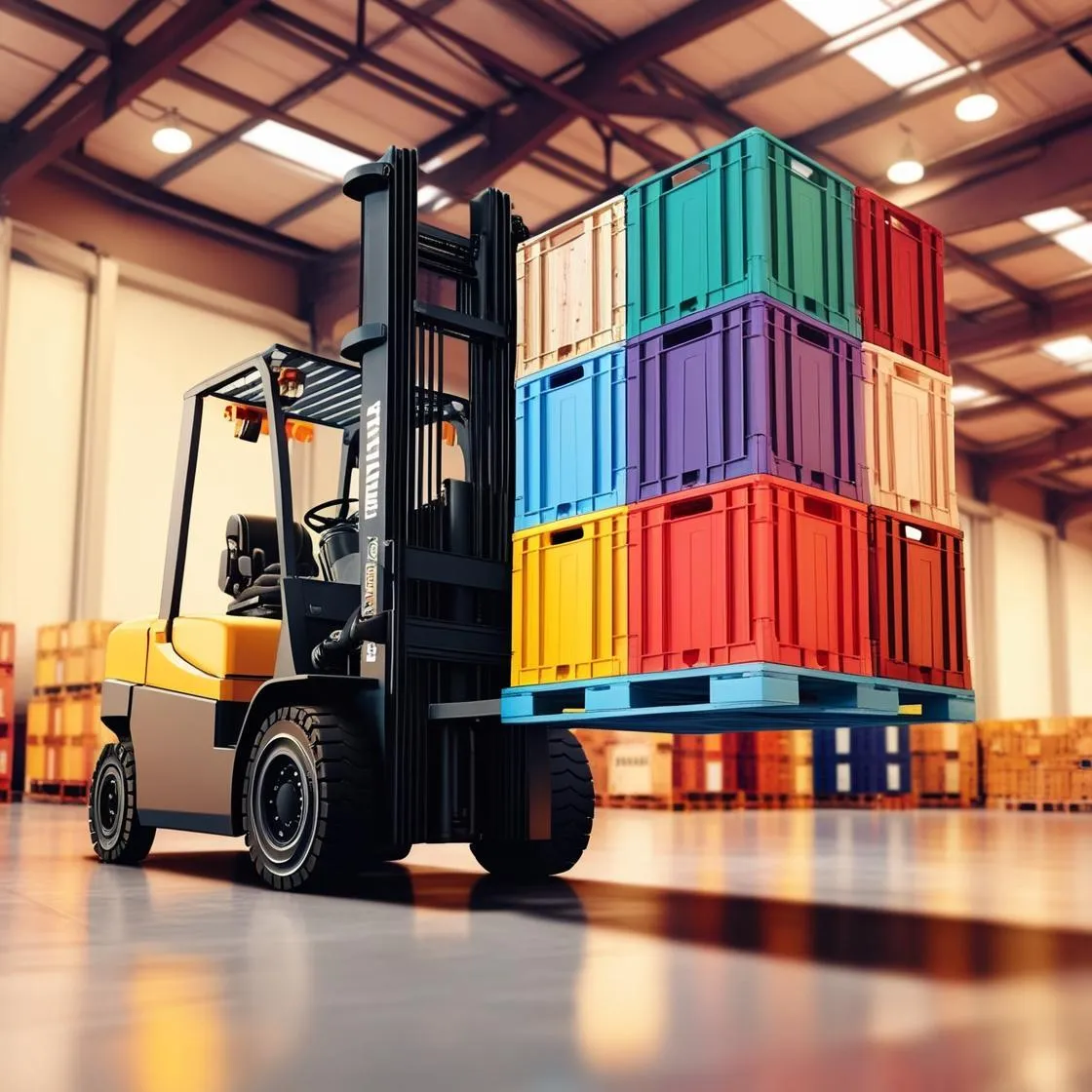 Forklift handling material