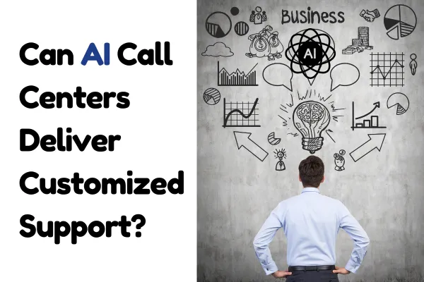 An AI-powered call center interface on a screen, displaying personalized customer support interactions, symbolizing the potential of AI to deliver tailored solutions.