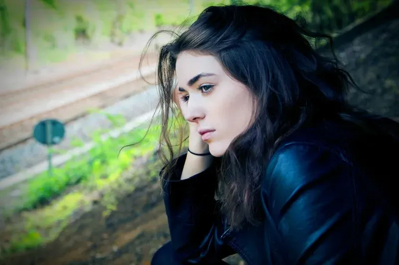 Woman looking sad