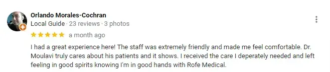 Google 5 Star Review
