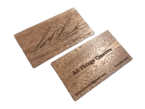 Mahogany Wood Business Cards