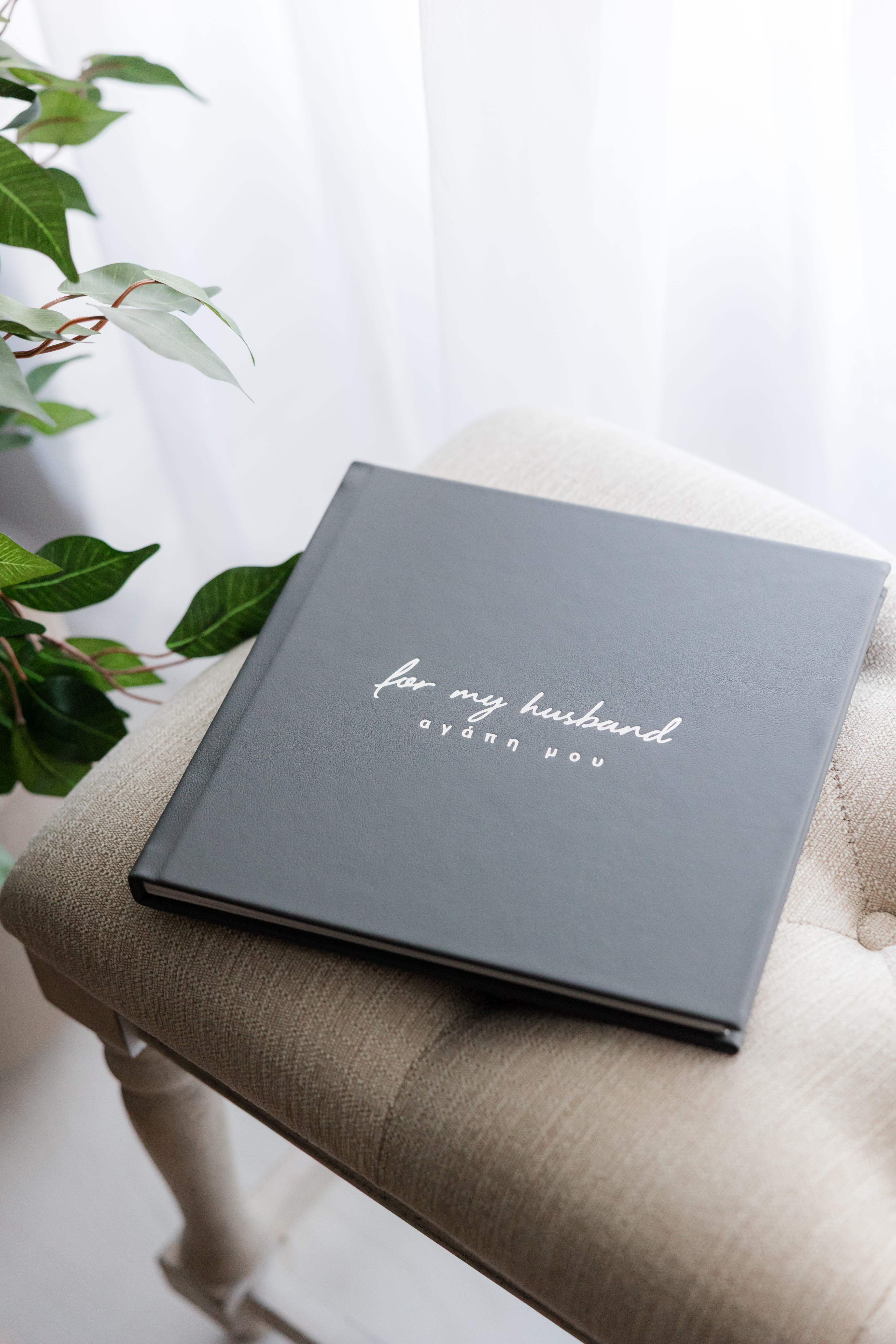 Custom-designed bridal boudoir album by Idalia Boudoir