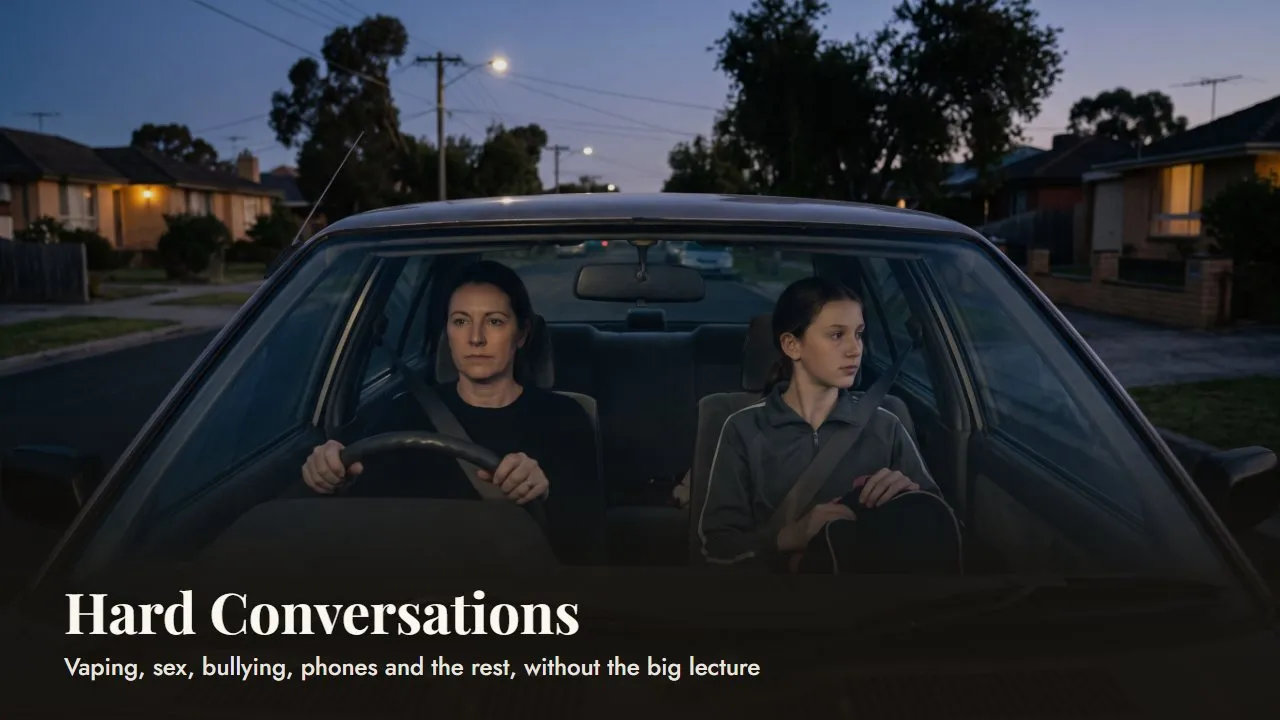 A mum and her daughter talking in the car