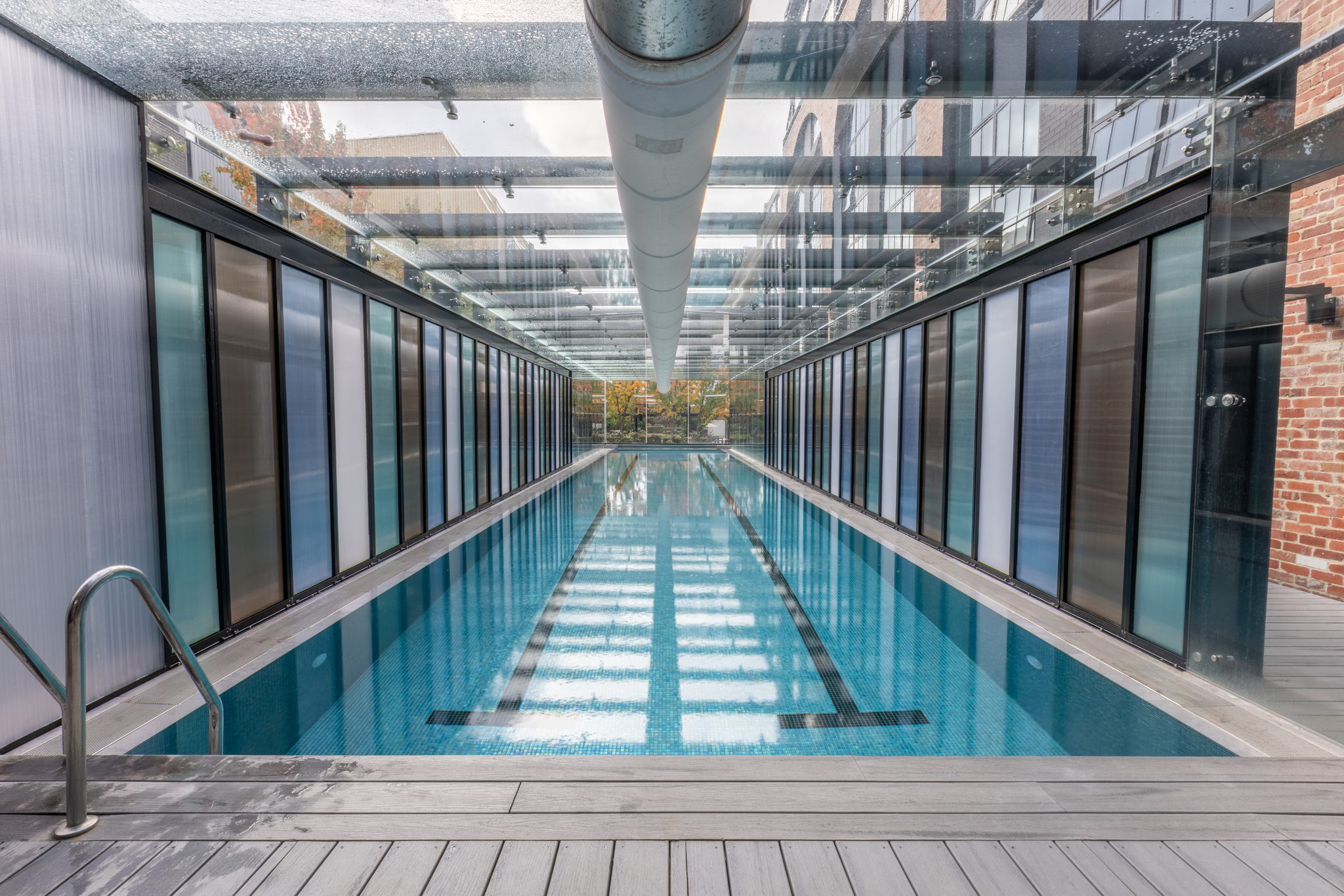 25m magnesium lap pool under the glazed canopy