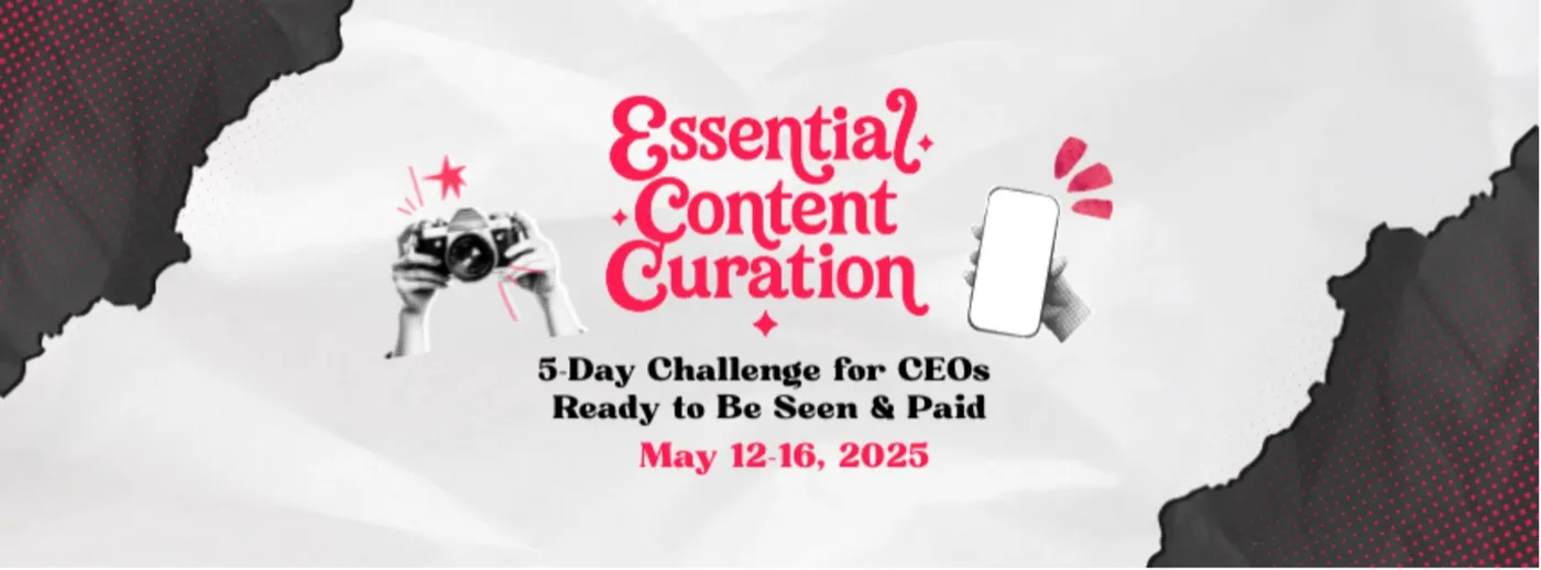 Essential Content Curation event banner, light version