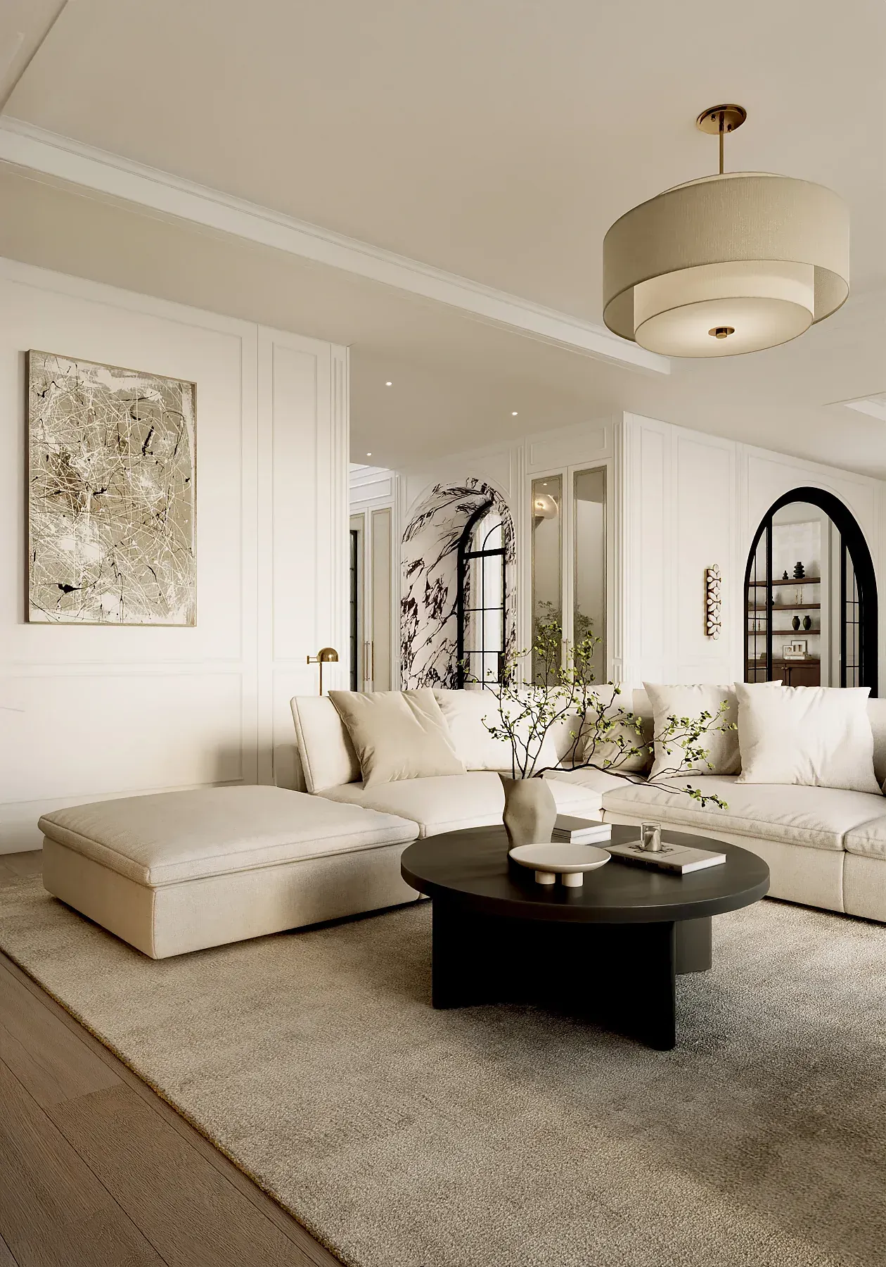 Living room render: a renovation designed and priced in 3D before a wall moved