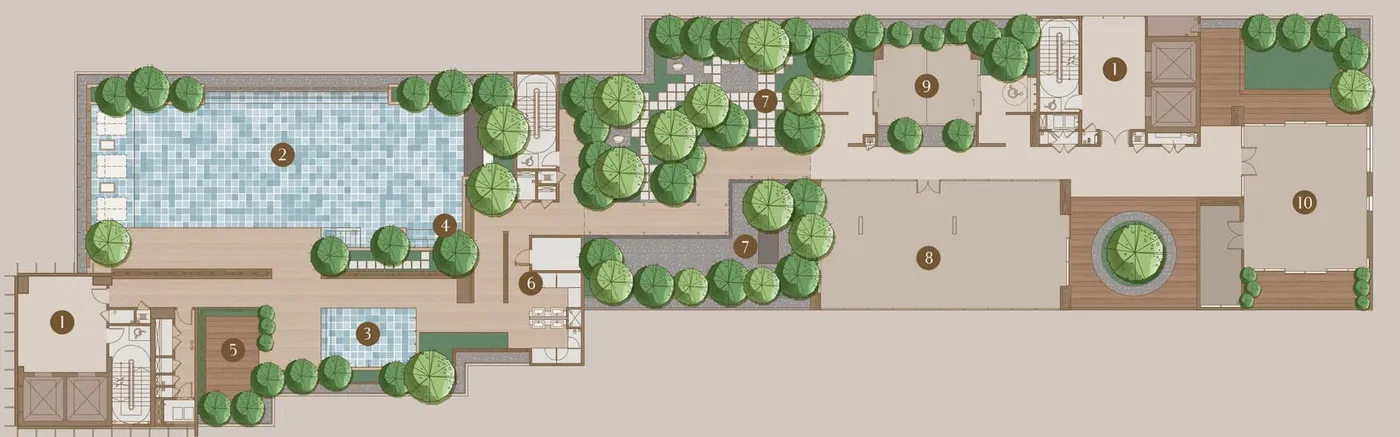 Plan of the rooftop facility deck, 111 Menerung