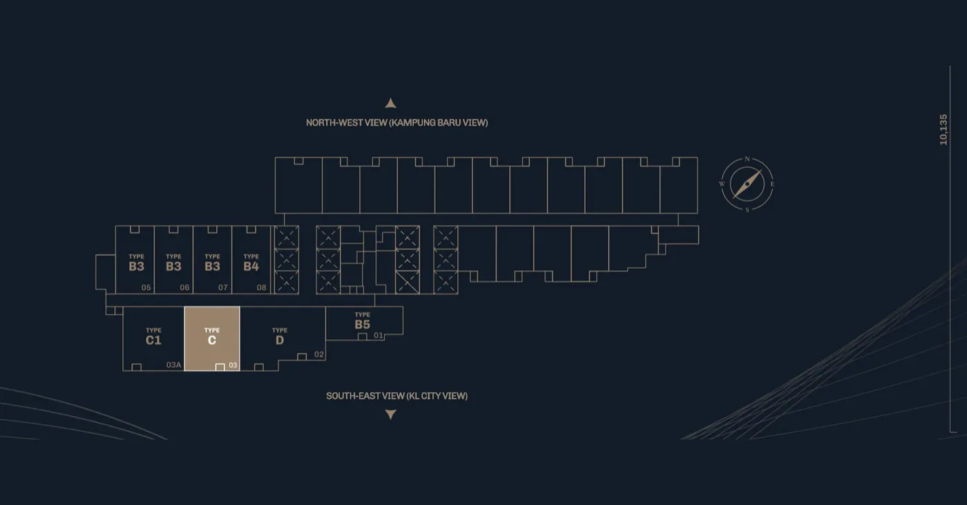 Upper plate showing the Type C home at unit 03, Divine KLCC