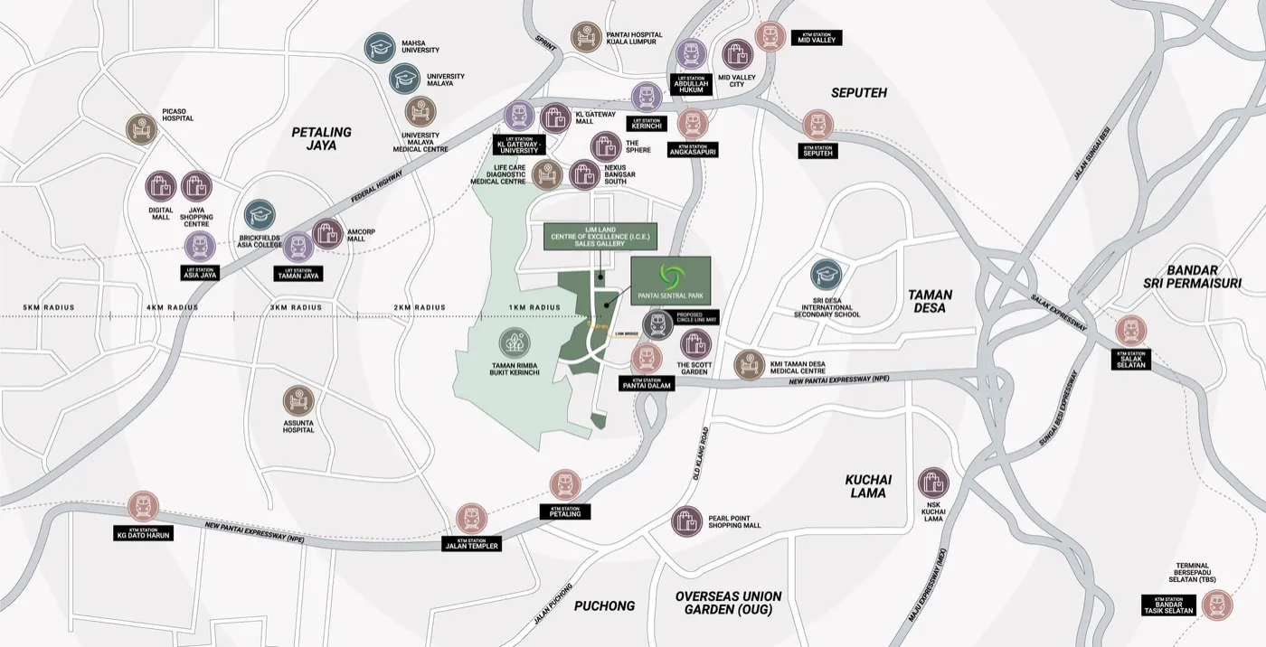 Brochure map of nearby landmarks, Enlace Suites 2, artist's impression