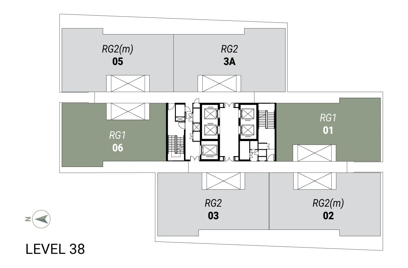 Level 38 duplex key plan, Enlace Suites 2