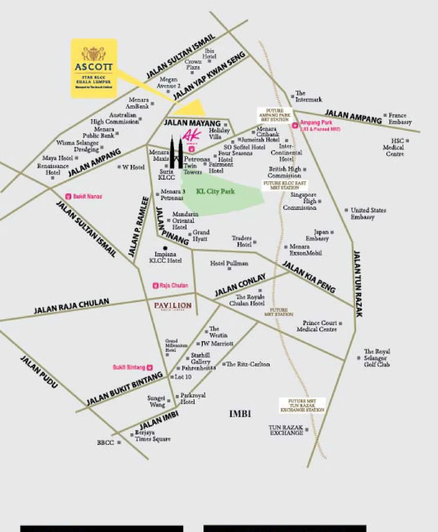 Developer's location map, Ascott Star Residence, artist's impression