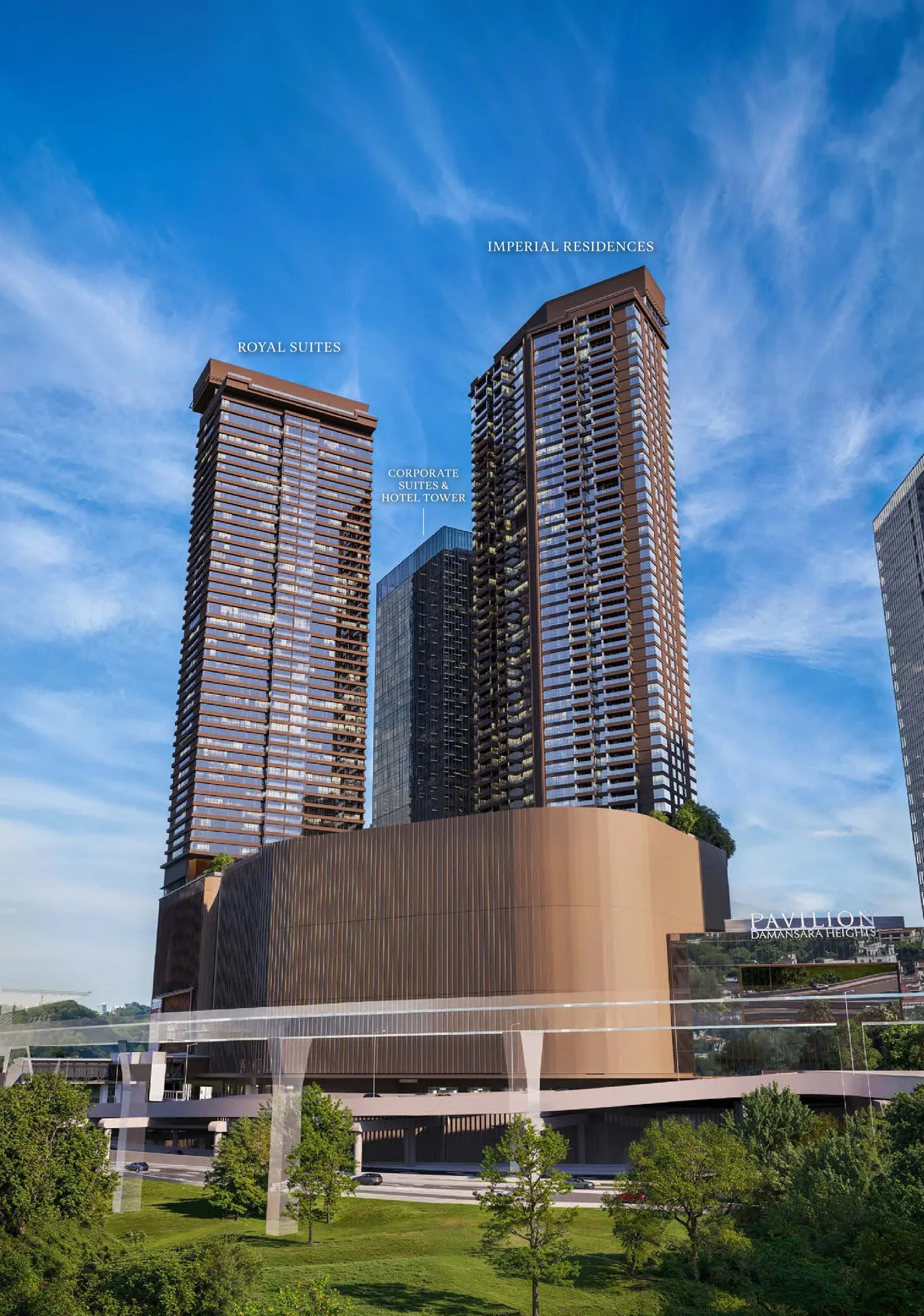 The Phase 2 towers over the mall, Pavilion Damansara Heights, artist's impression