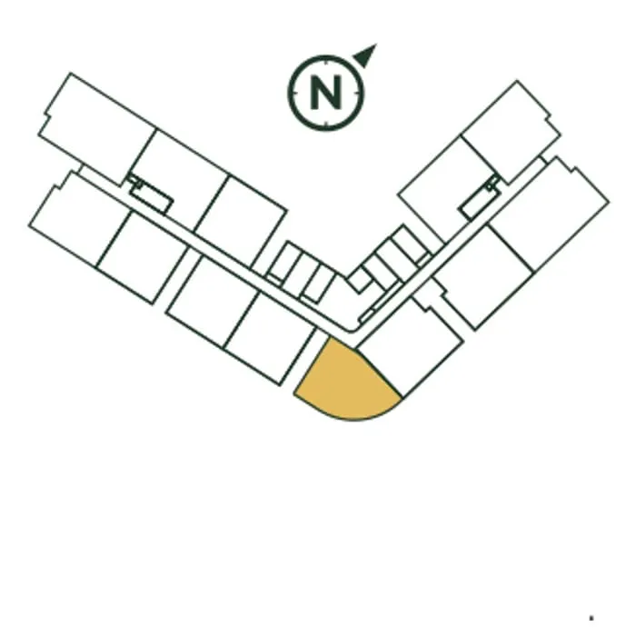 Where Type F sits on the floor, Park Green Pavilion