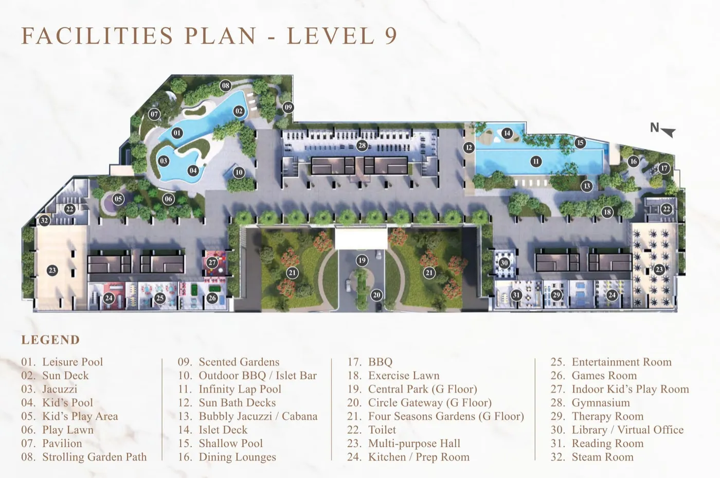 Level 9 facility deck plan, River Park