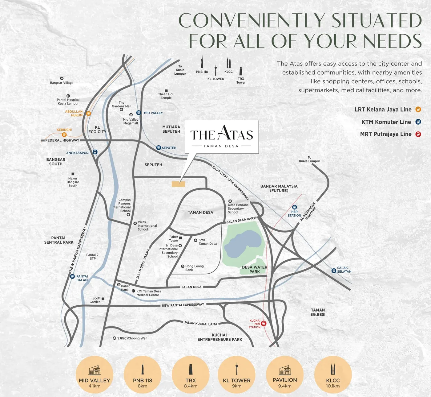 Developer's location map, The Atas, artist's impression