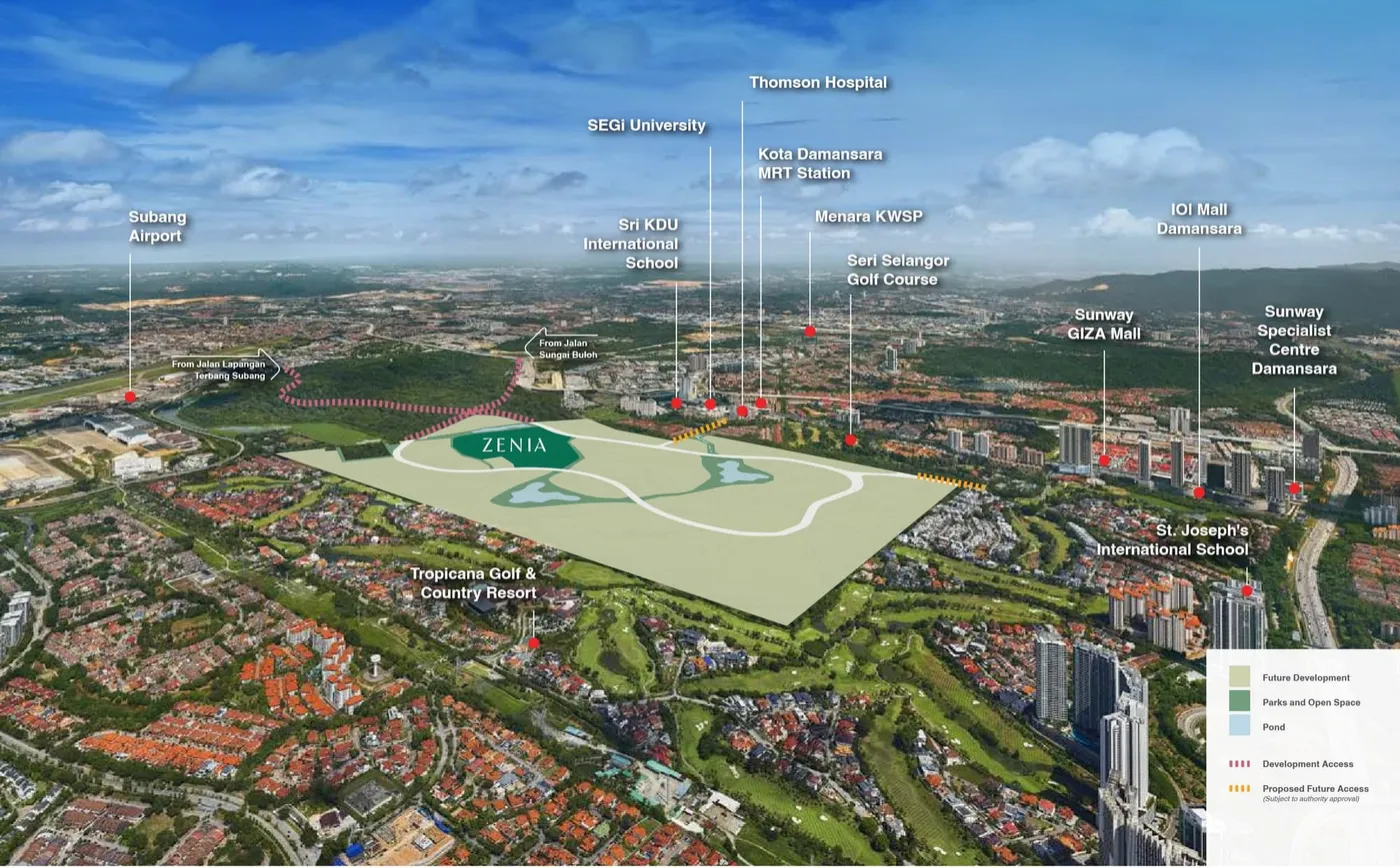 The site and nearby landmarks, Zenia Parkhomes, artist's impression