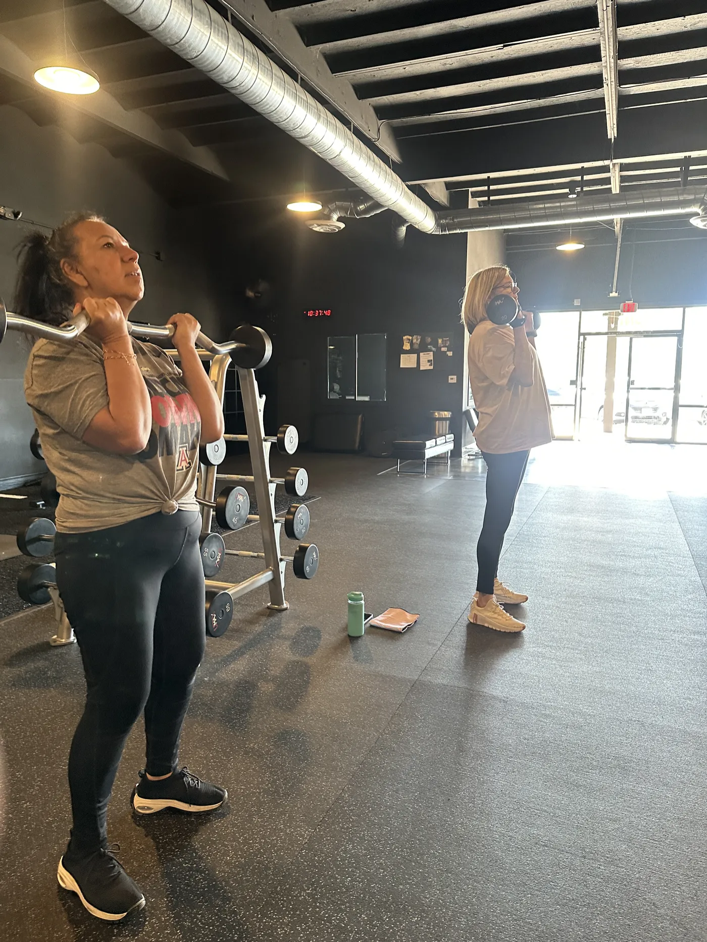 Two 50 Strong clients training at the studio