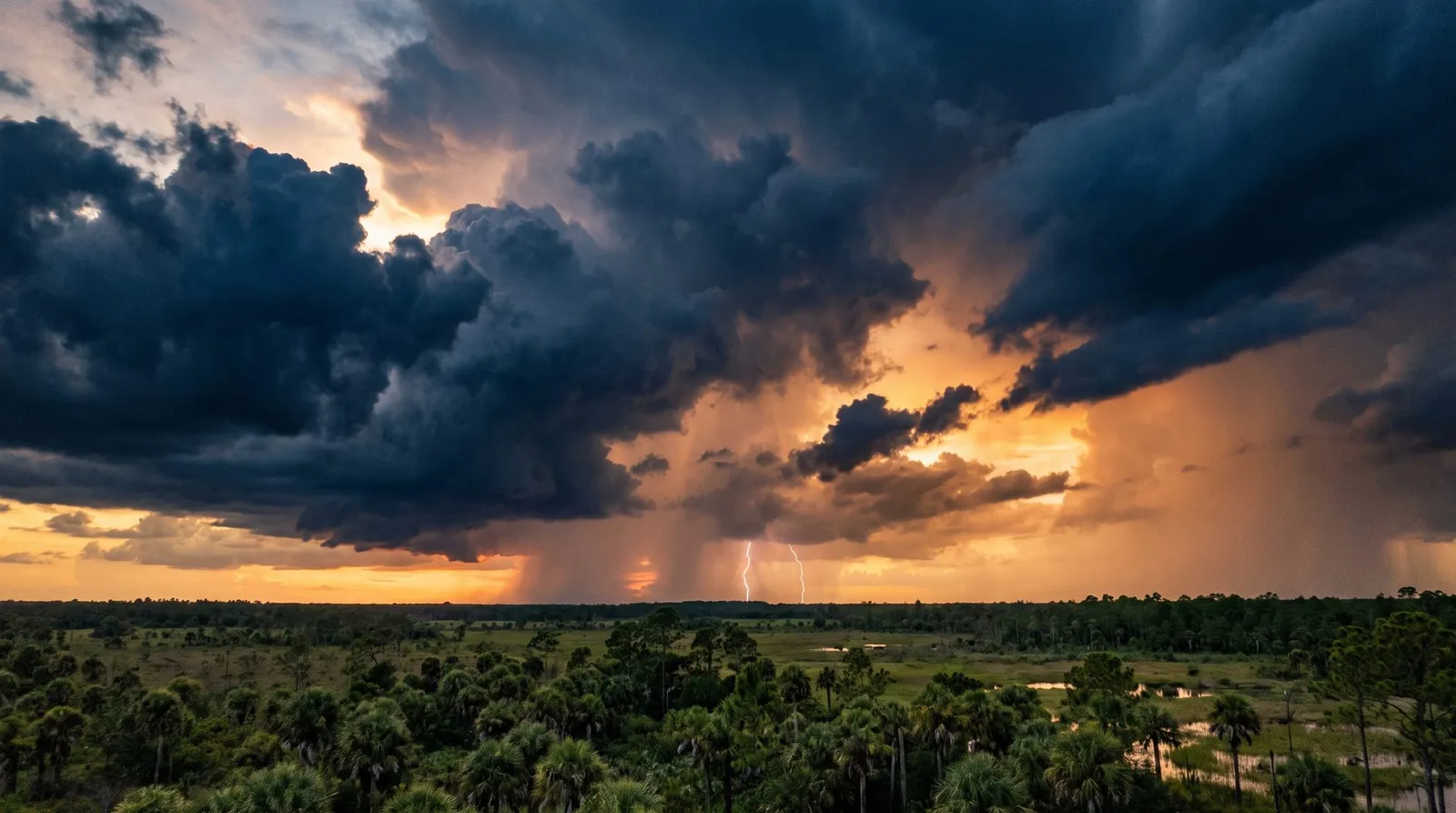 Lightning storm over Central Florida during hurricane season