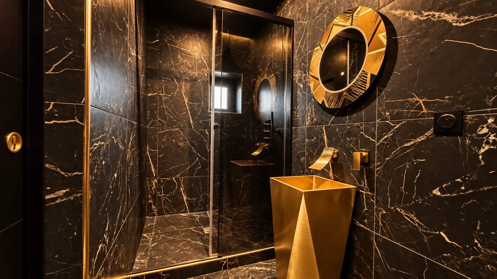 Suite Luxury : spa privatif, marbre noir et lumières LED