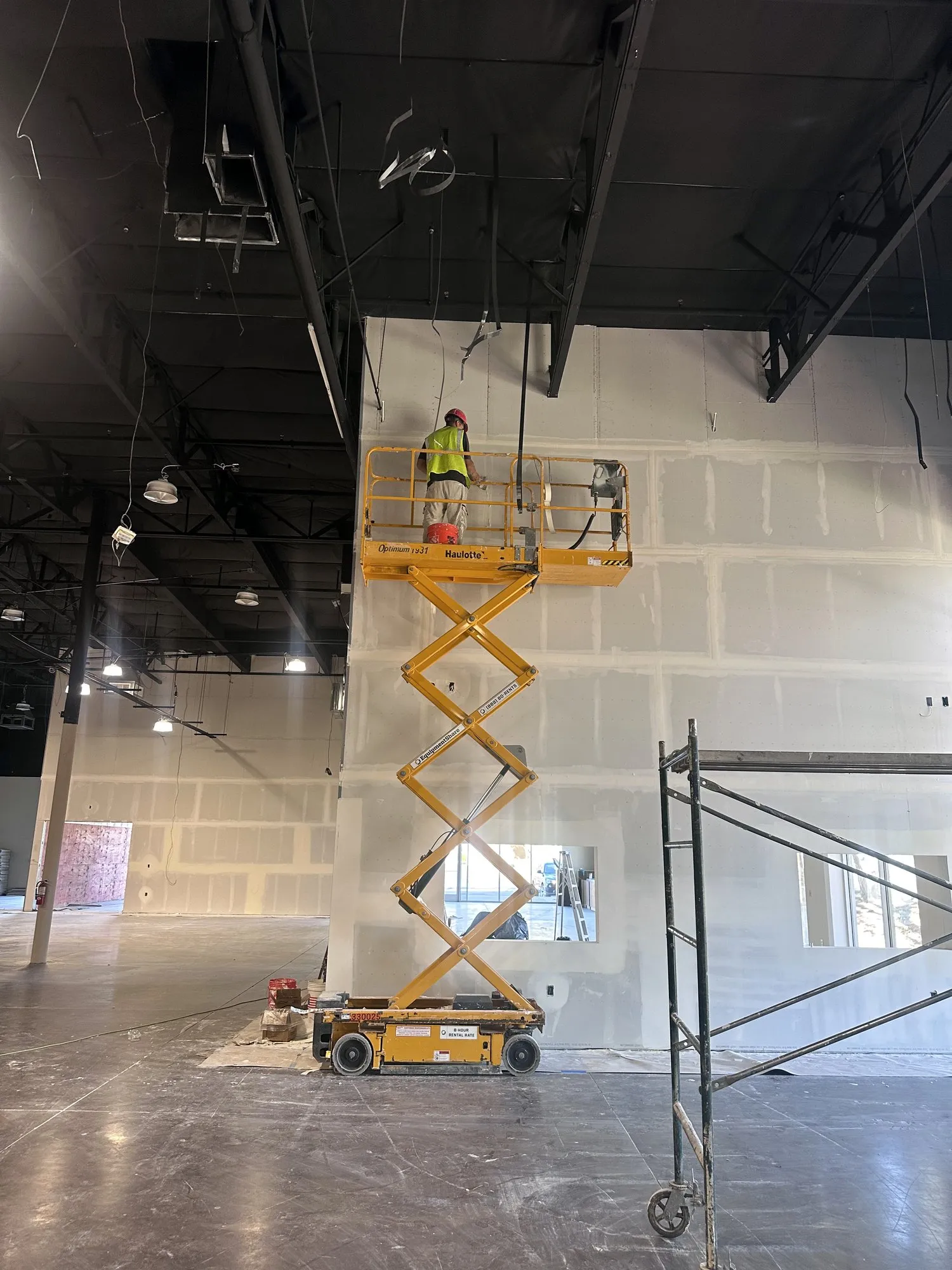 Drywall going up on a commercial build-out