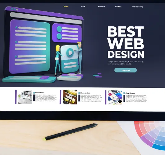 Small business website design shown on a laptop screen