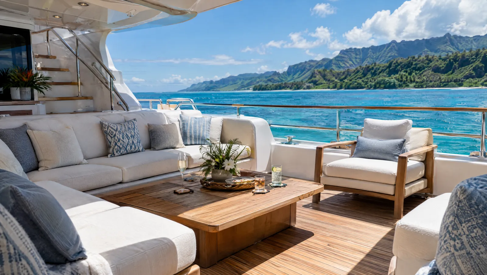 Private yacht off the Hawaiʻi coast