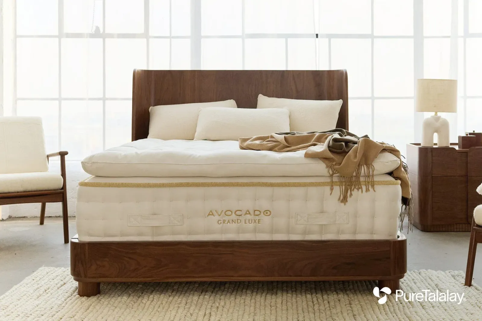 The Grand Luxe by Avocado mattress in a styled bedroom