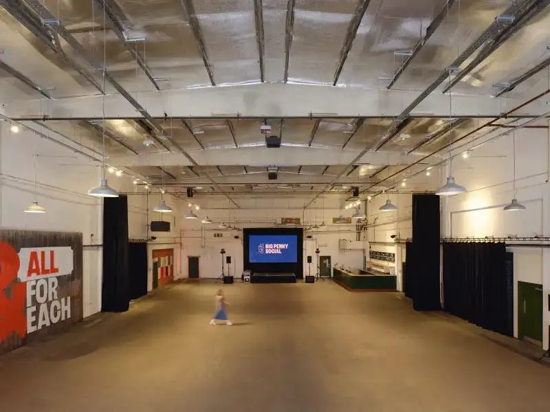 The main hall at Big Penny Social, Walthamstow