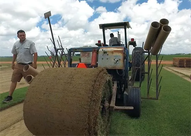 The Woerner Turf team at work on the farm
