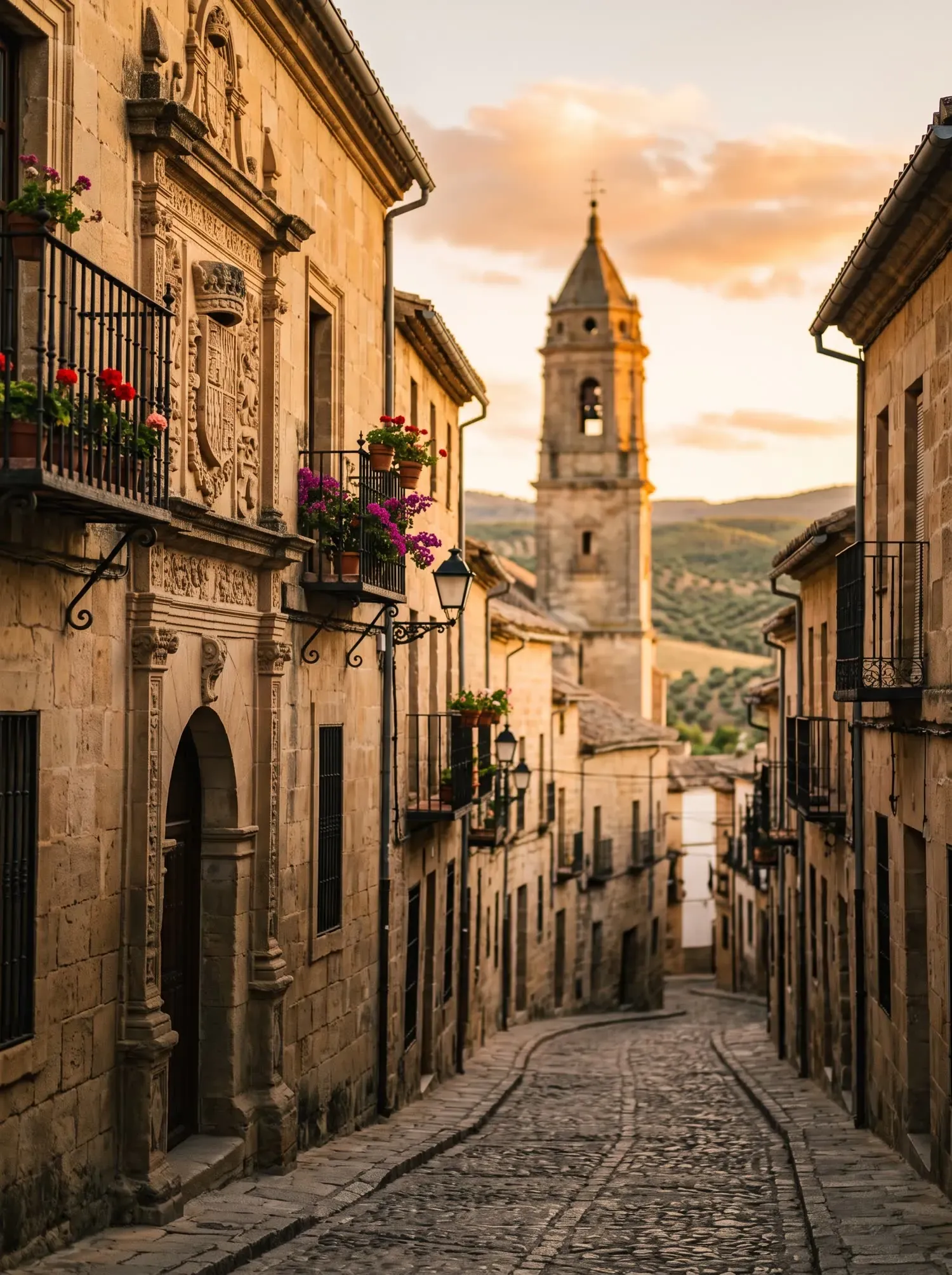 Calle renacentista en la provincia de Jaén al atardecer (imagen ilustrativa)
