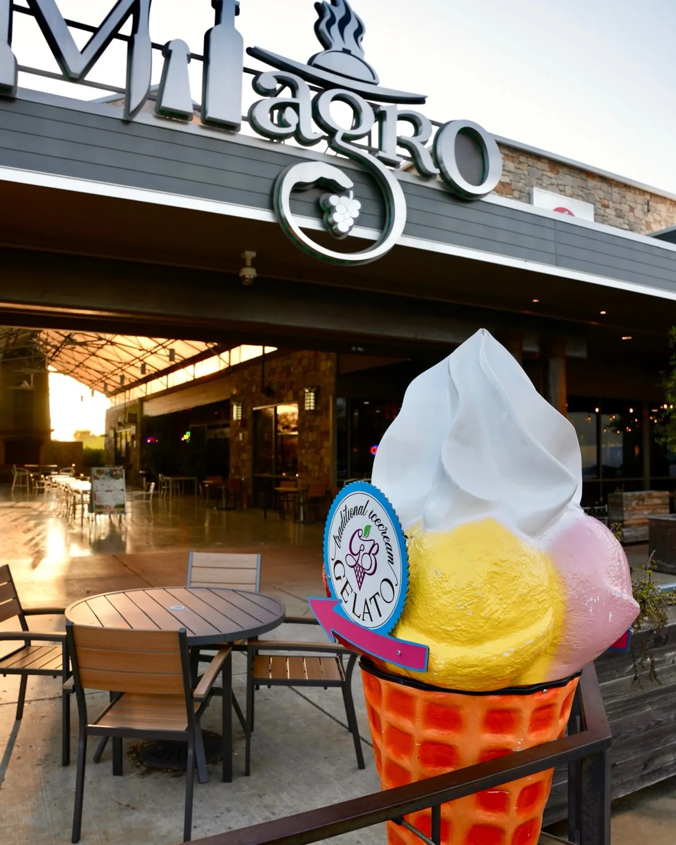 Find us by the giant cone at Milagro Centre