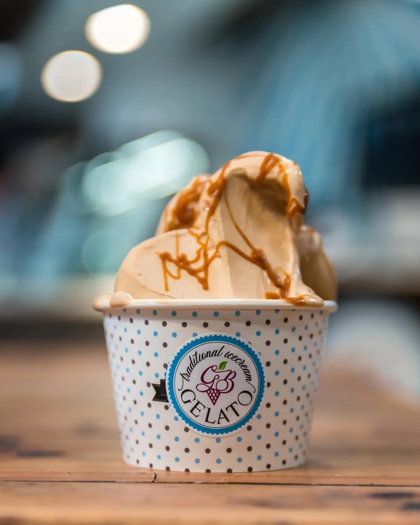 Gelato in a GB cup