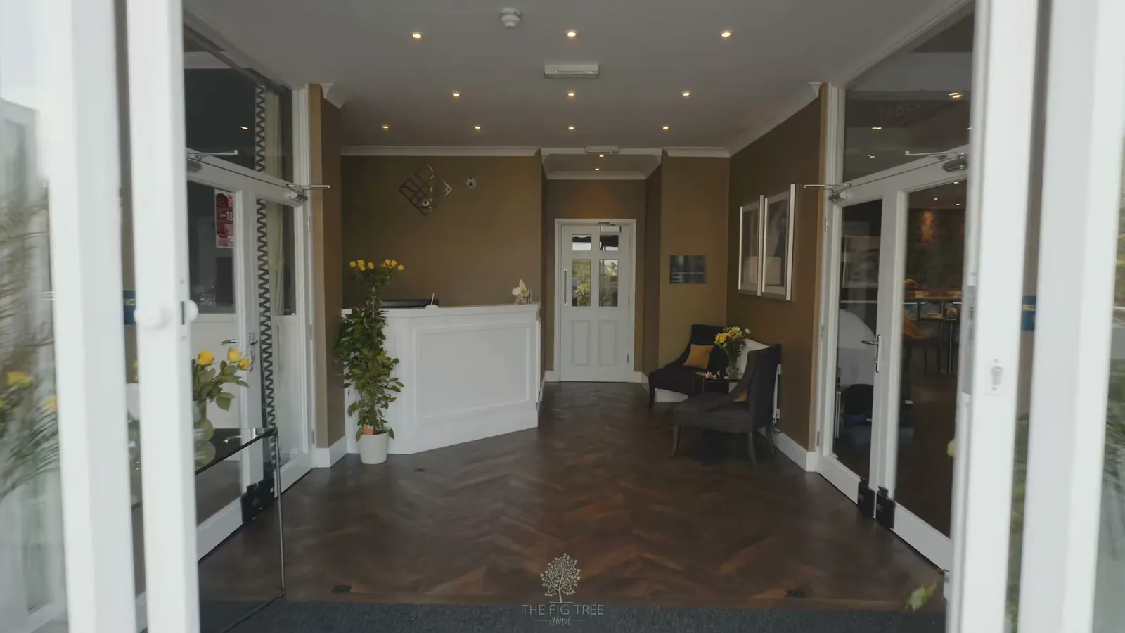 Step-free front entrance and reception hall at The Fig Tree, Shanklin