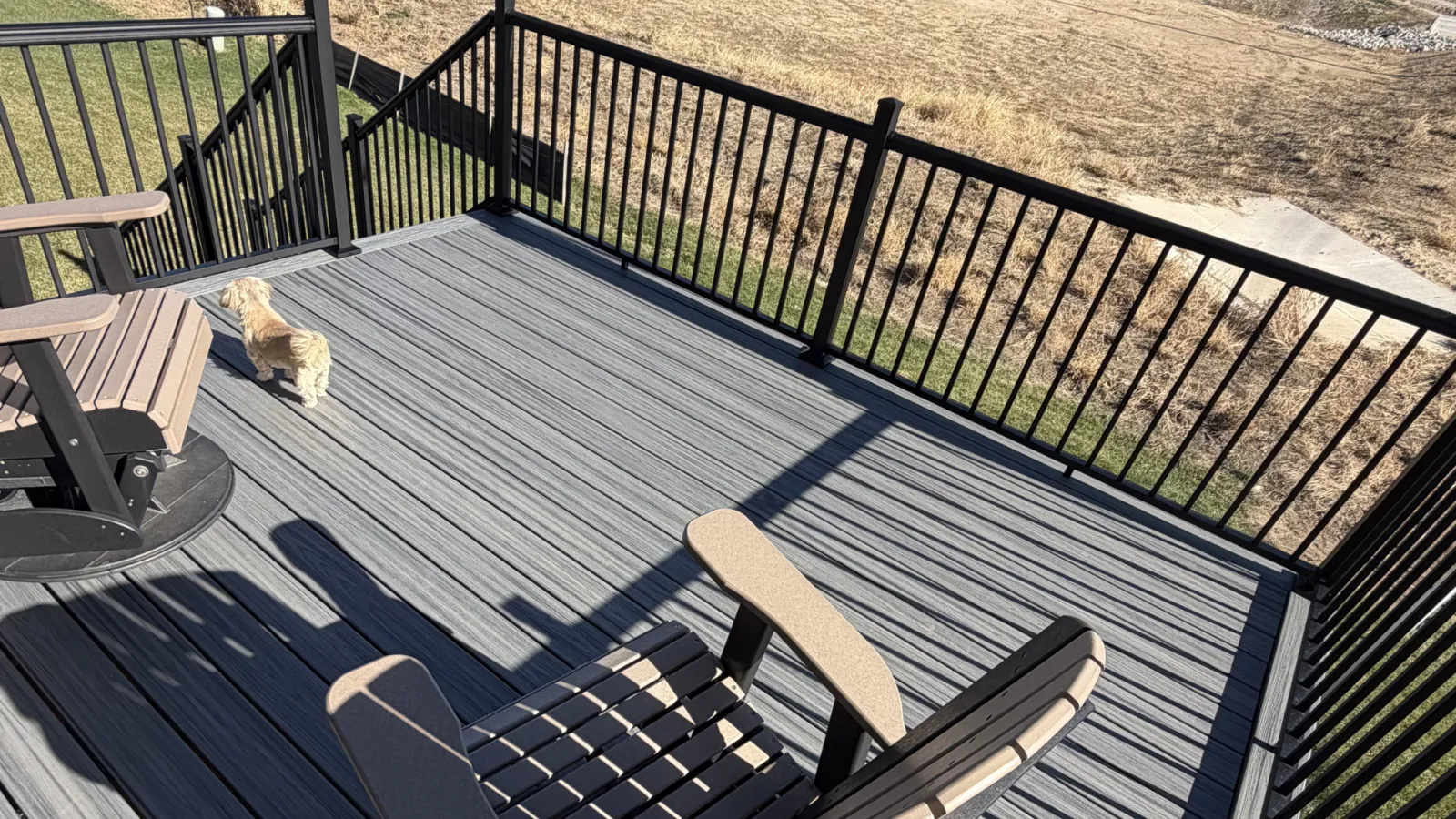 Composite deck railing and overlook