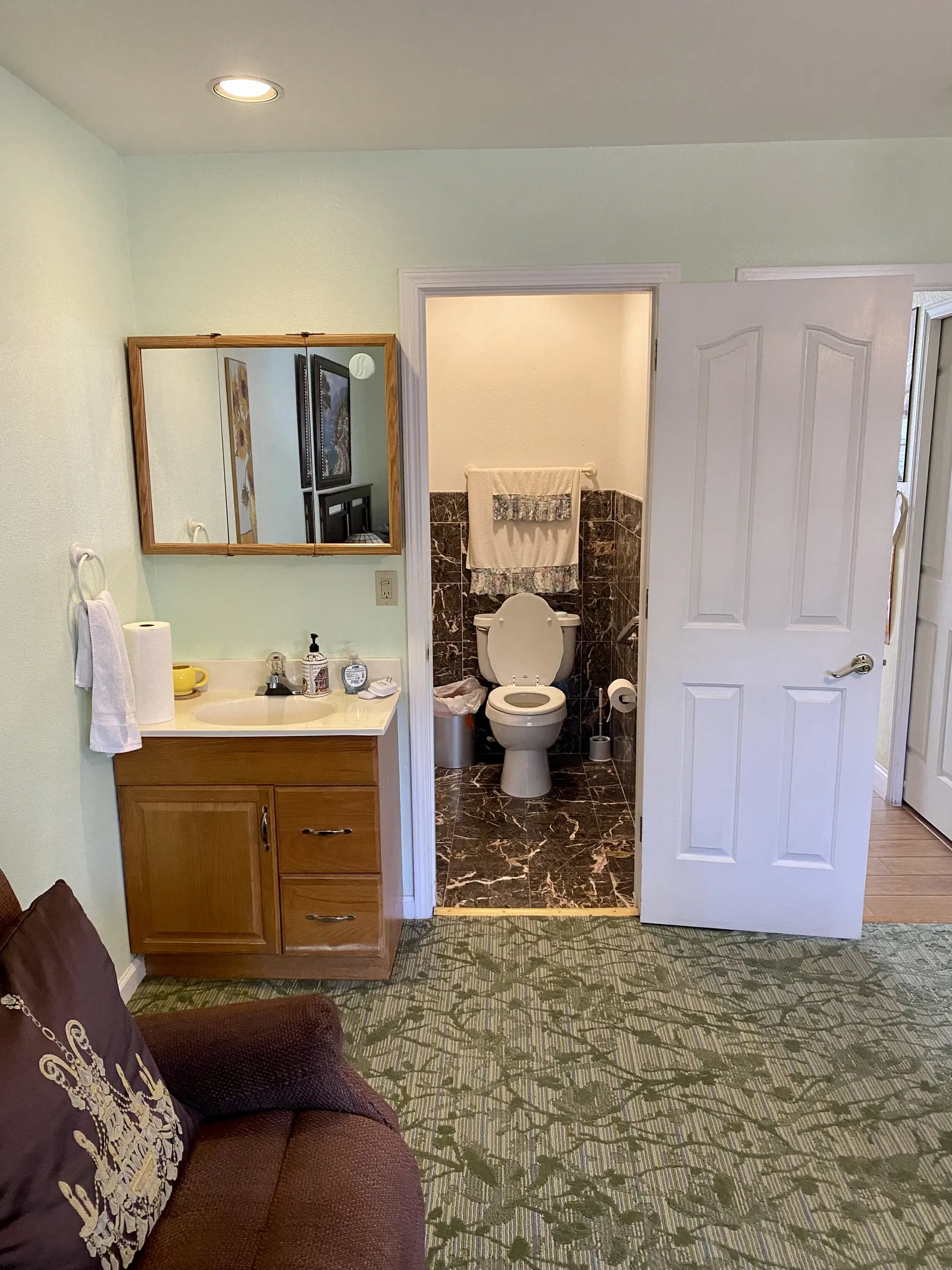 A private bathroom within a resident suite