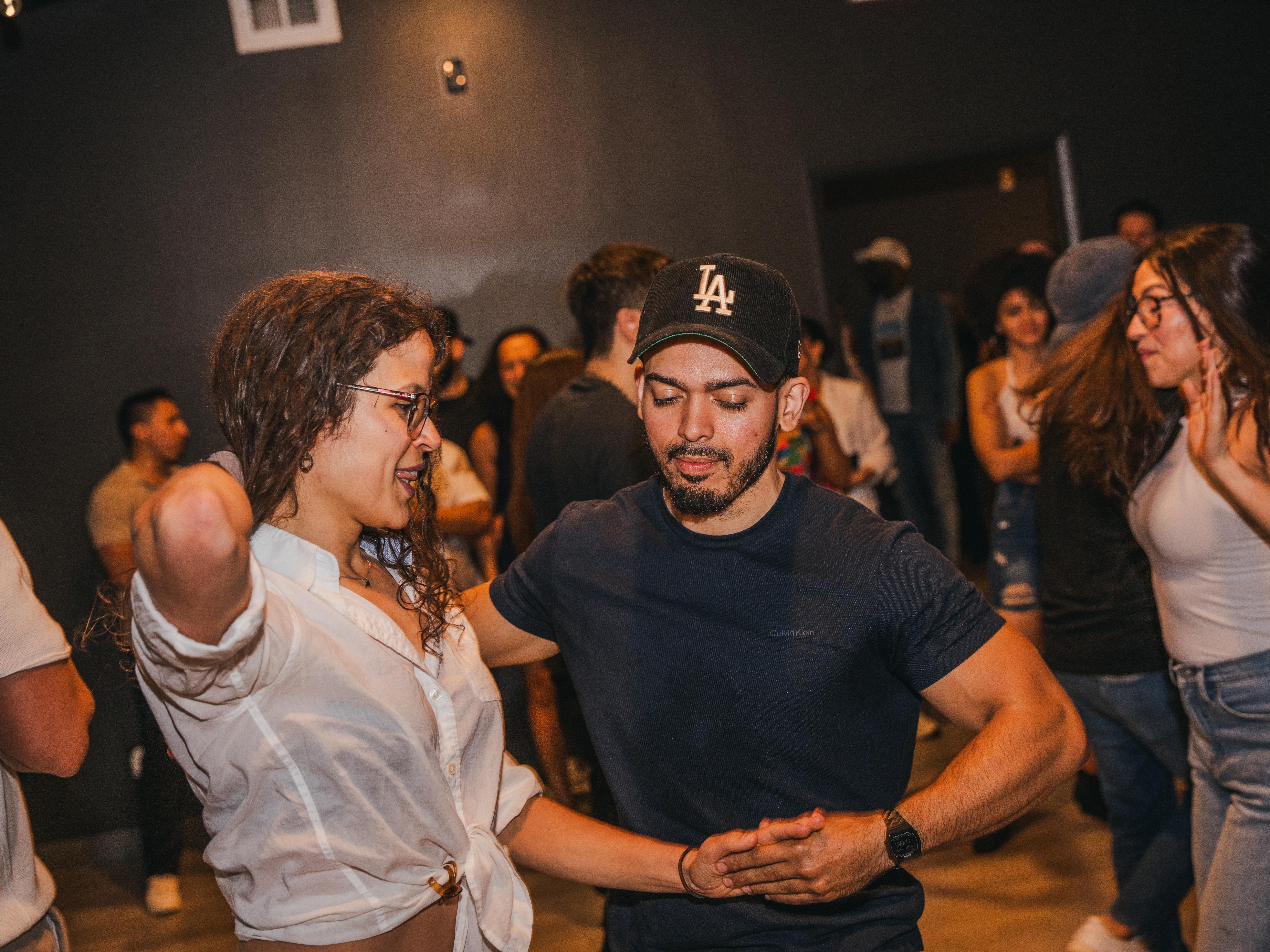 Couple dancing salsa