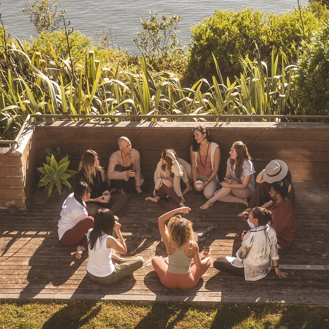 Practitioners in the Pure Yoga home studio