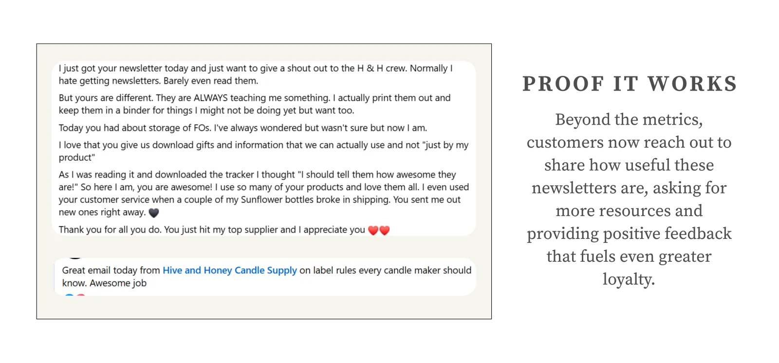 Subscriber response — engaging again with the brand