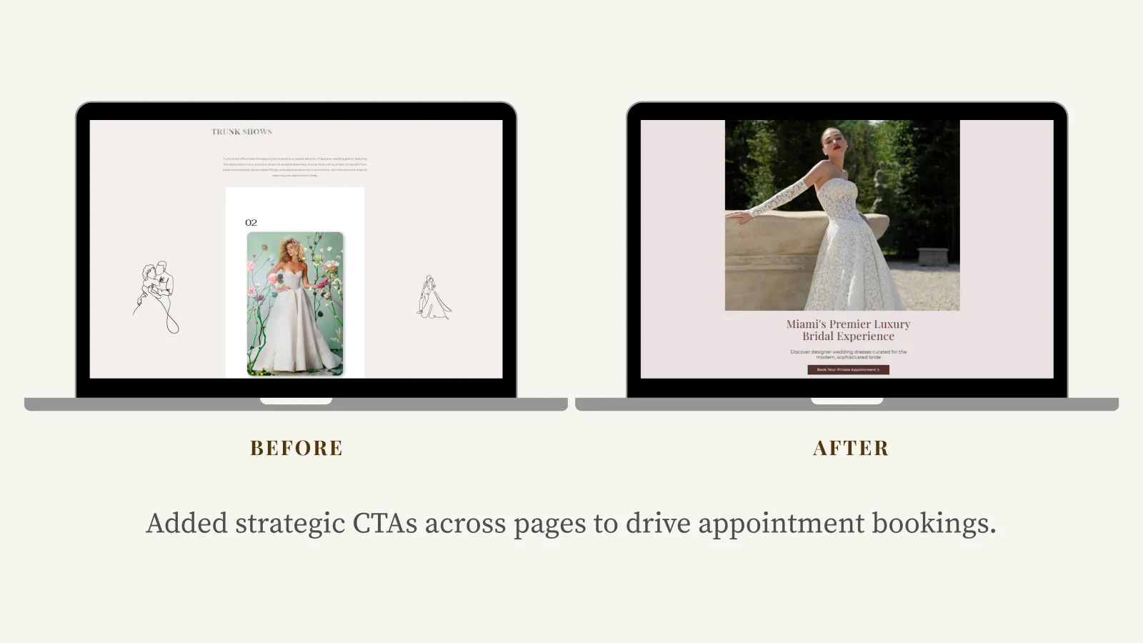 Bridal website before/after sample 2